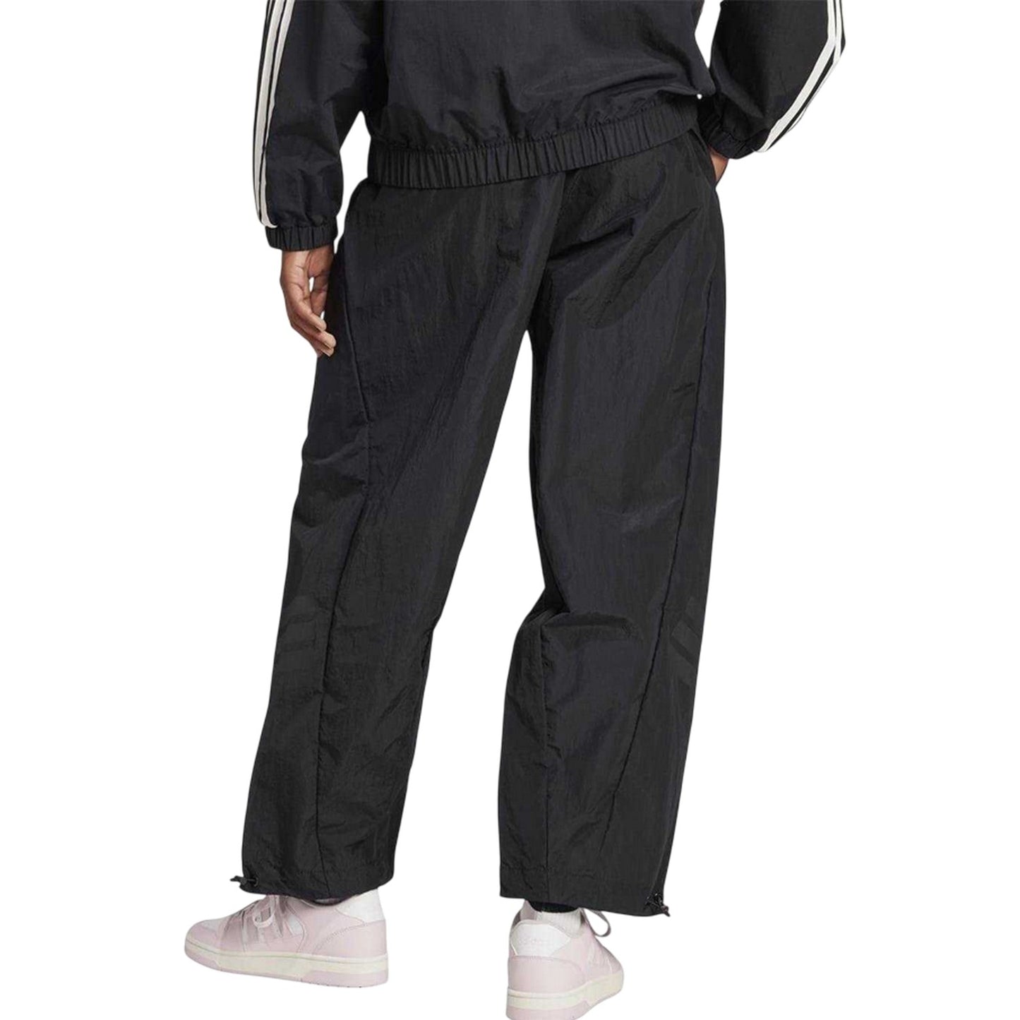 Black - Back - Adidas Womens-Ladies Wide Leg Tracksuit Bottoms