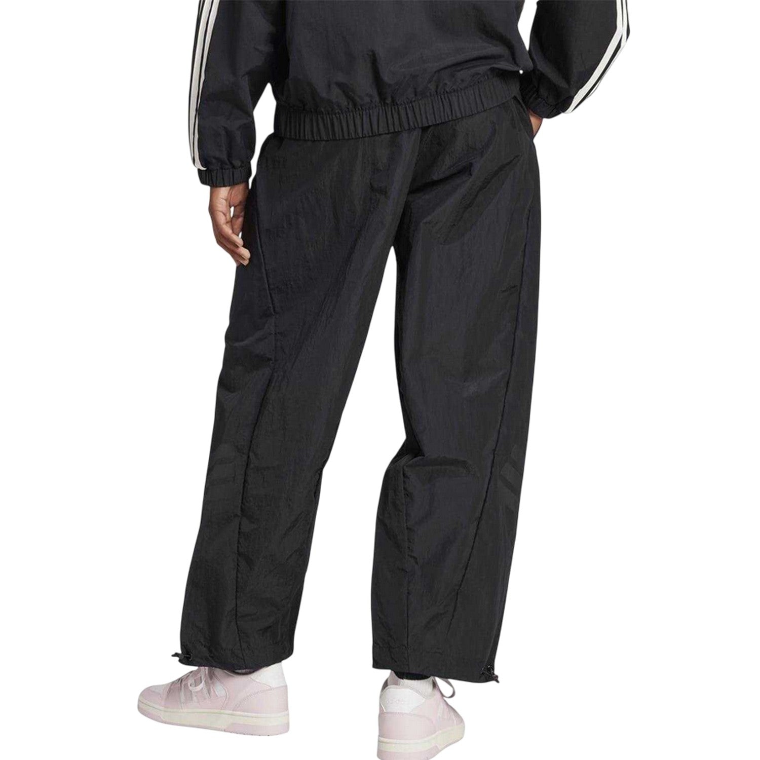 Black - Back - Adidas Womens-Ladies Wide Leg Tracksuit Bottoms
