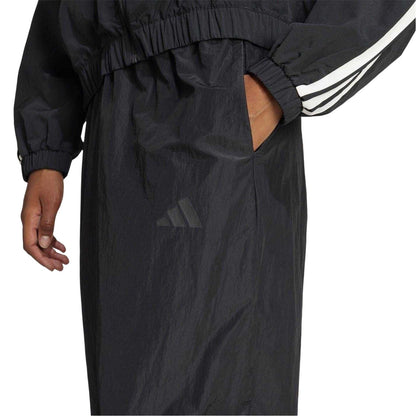 Black - Side - Adidas Womens-Ladies Wide Leg Tracksuit Bottoms