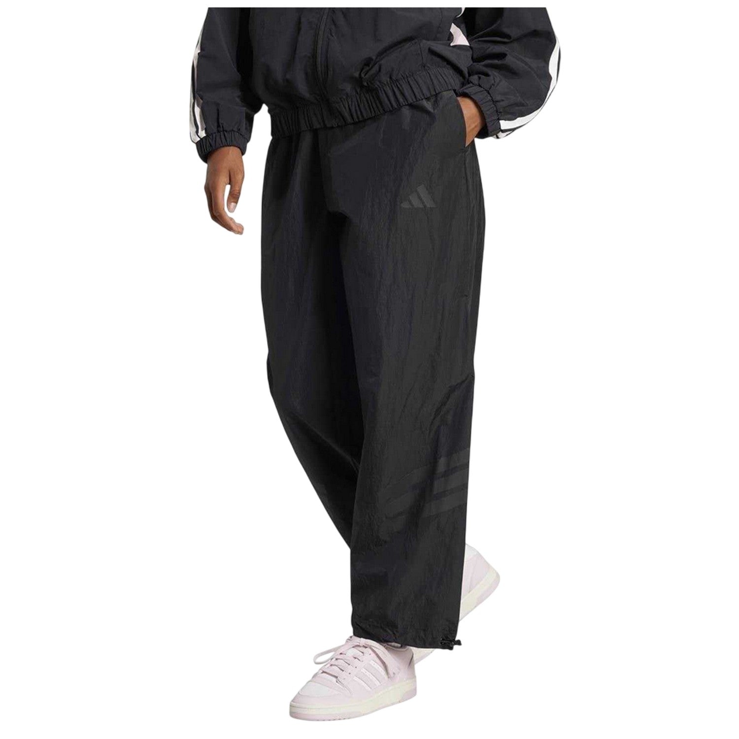Black - Lifestyle - Adidas Womens-Ladies Wide Leg Tracksuit Bottoms