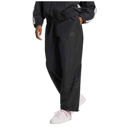 Black - Lifestyle - Adidas Womens-Ladies Wide Leg Tracksuit Bottoms