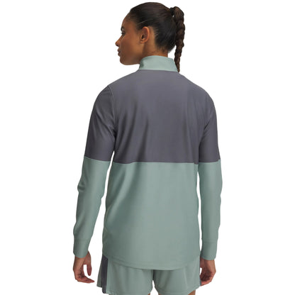 Green - Back - Under Armour Womens-Ladies Challenger Track Jacket