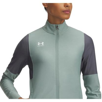 Green - Side - Under Armour Womens-Ladies Challenger Track Jacket