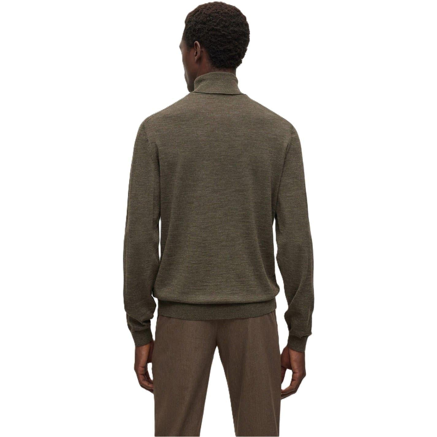Dark Green - Back - Boss Mens Musso-P Jumper