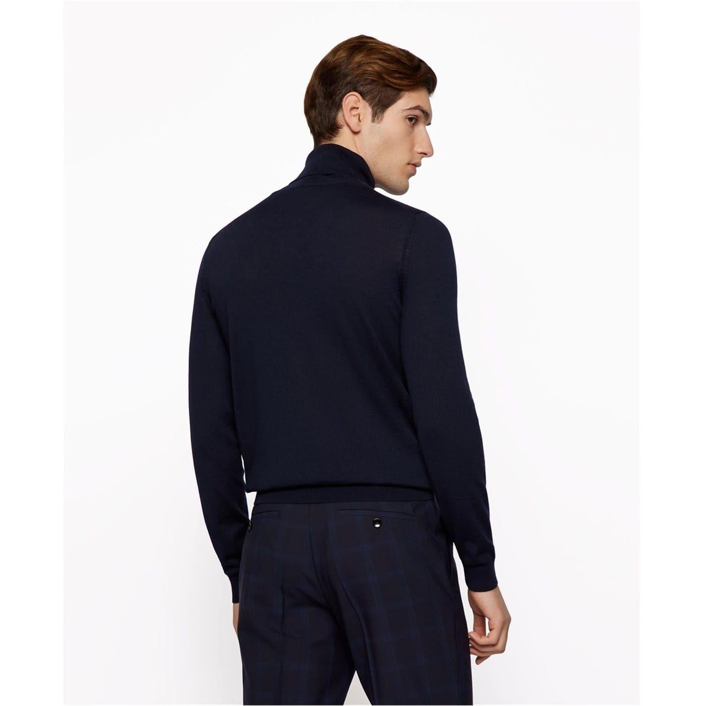 Dark Blue - Side - Boss Mens Musso-P Jumper