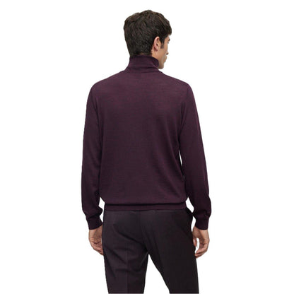 Dark Red - Back - Boss Mens Musso-P Jumper