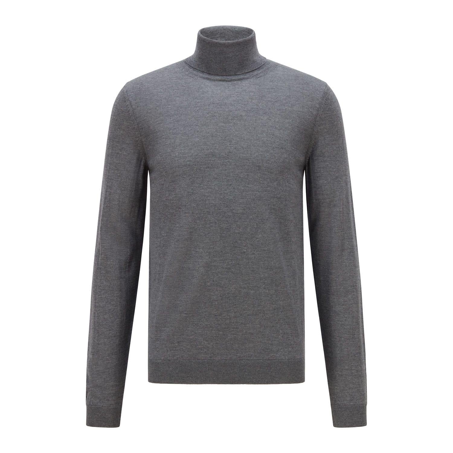 Grey - Front - Boss Mens Musso-P Jumper