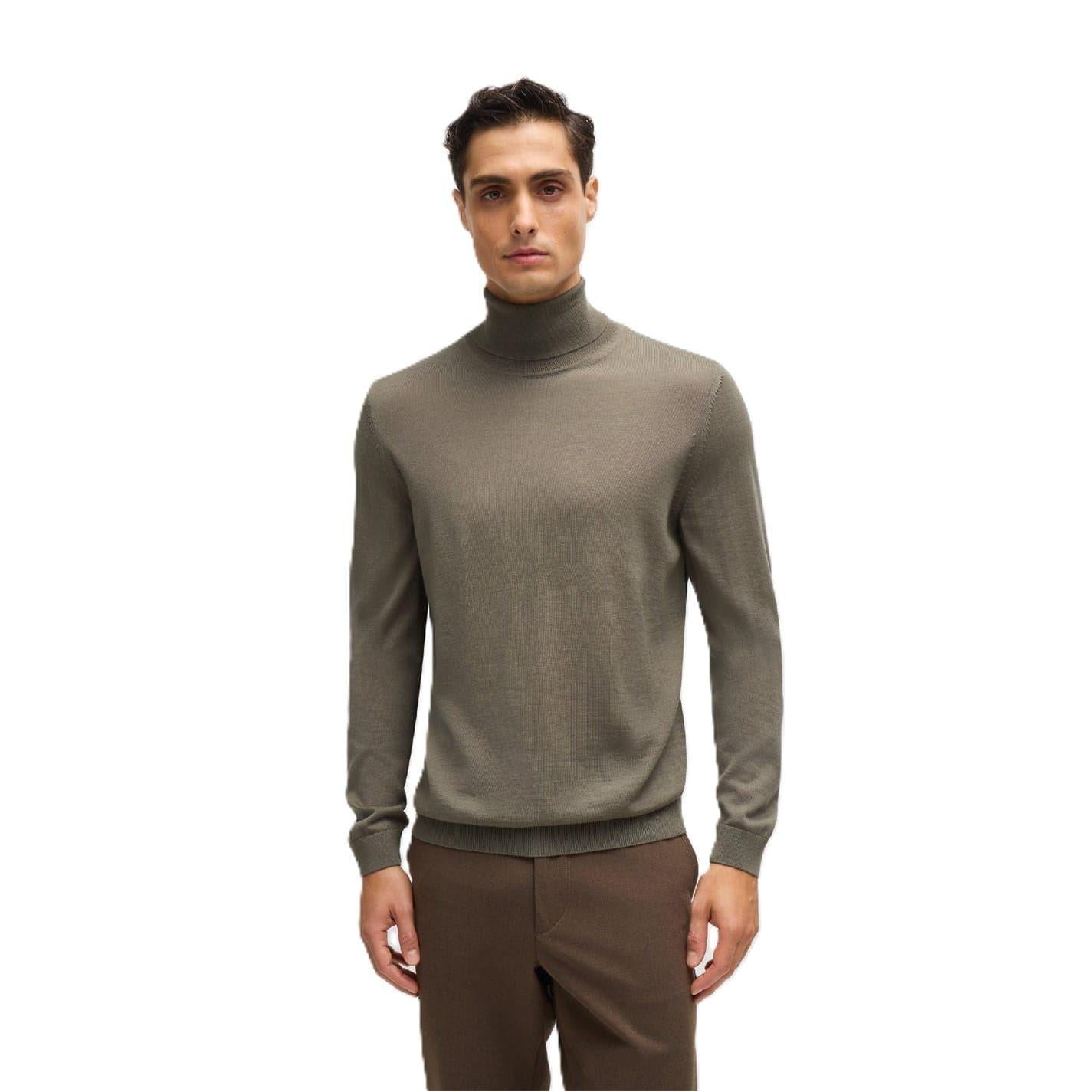 Green - Front - Boss Mens Musso-P Jumper