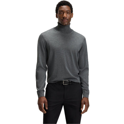 Medium Grey - Front - Boss Mens Musso-P Jumper