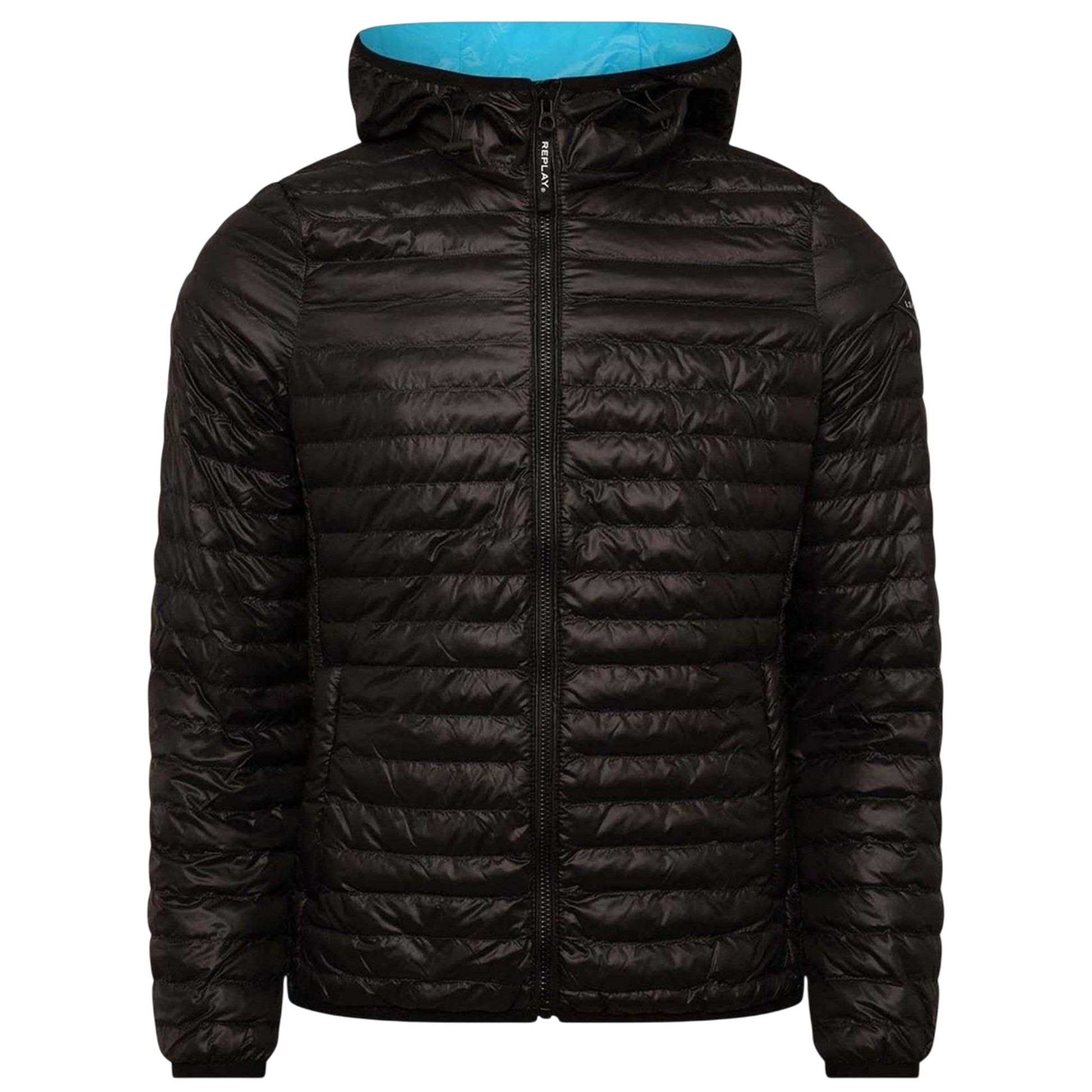 Black - Front - Replay Womens-Ladies Polyester Regular Padded Jacket