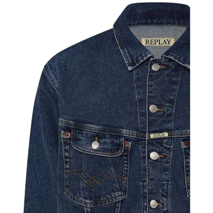 Blue - Side - Replay Mens Cotton Comfort Denim Jacket
