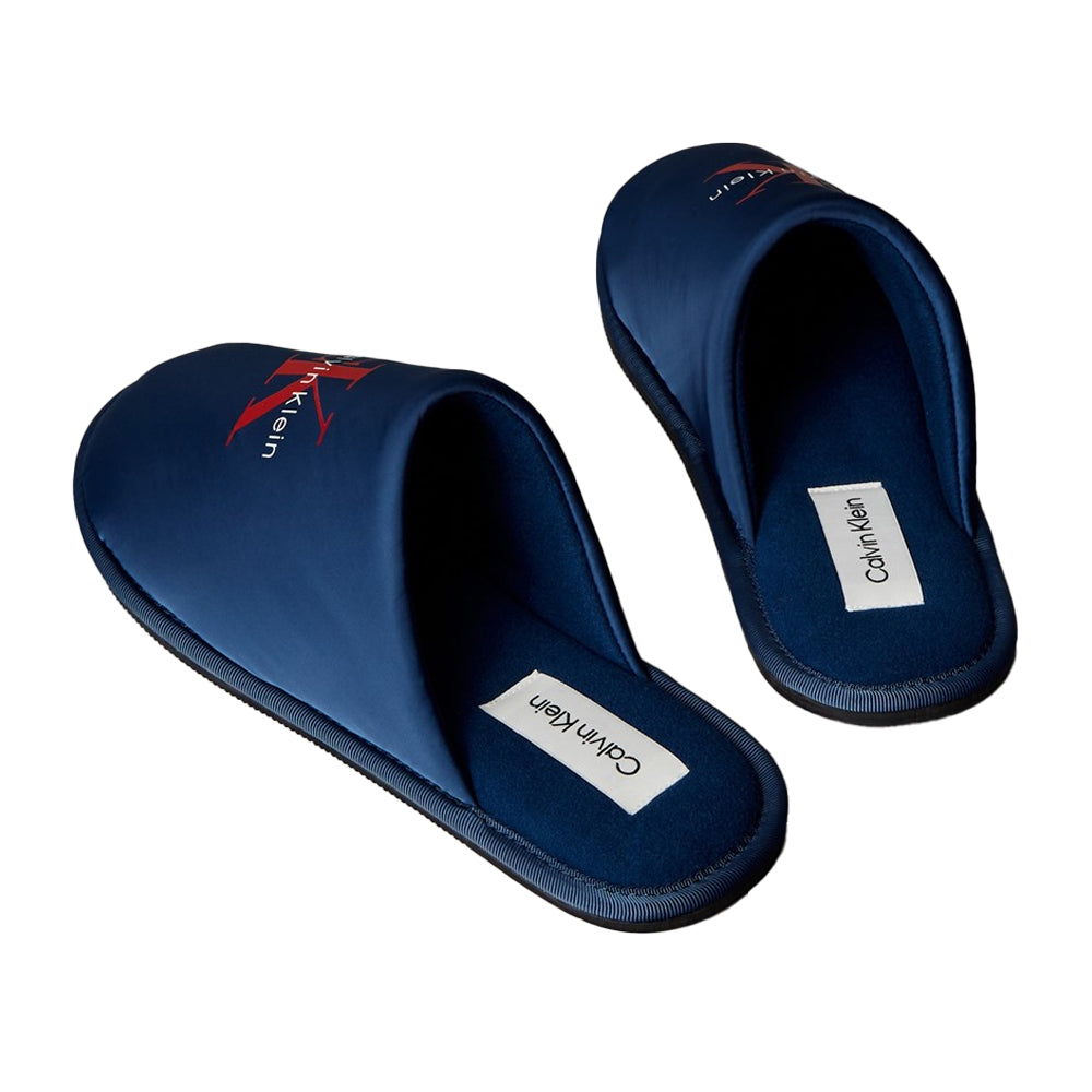 Triple Black - Back - Calvin Klein Mens Wordmark Flat Mules