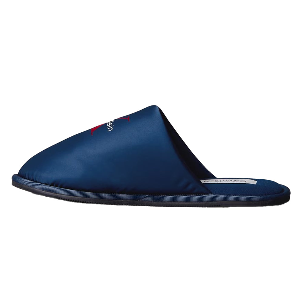 Triple Black - Side - Calvin Klein Mens Wordmark Flat Mules