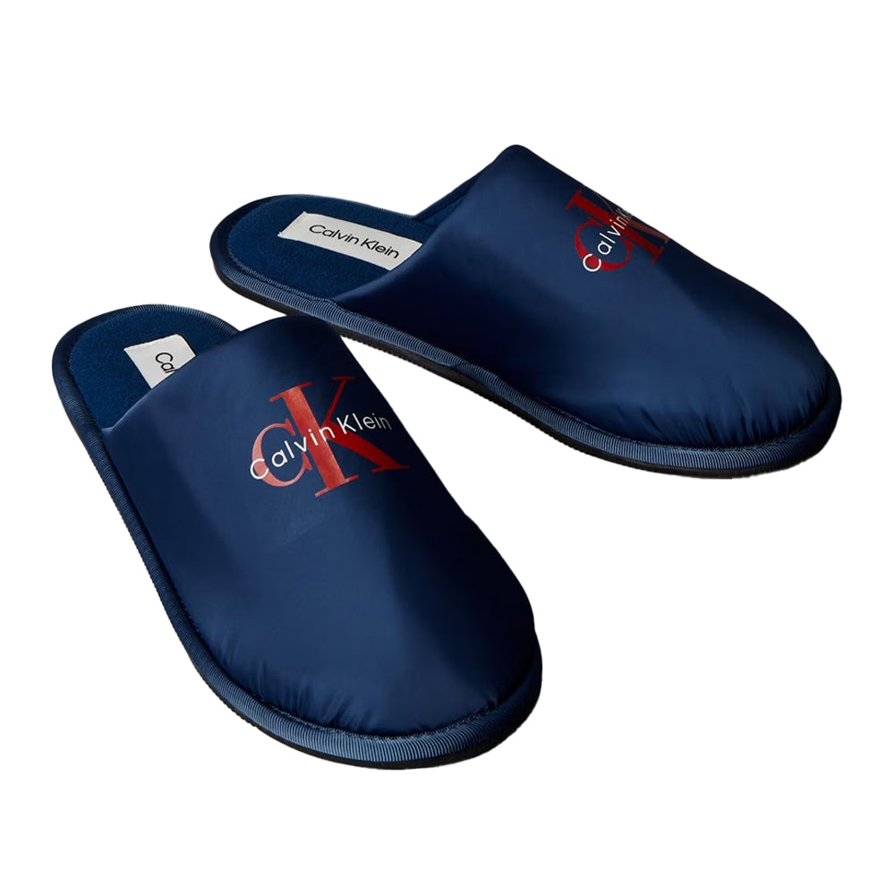 Triple Black - Pack Shot - Calvin Klein Mens Wordmark Flat Mules