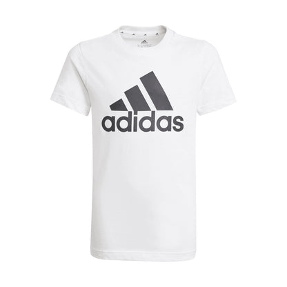 White - Front - Adidas Boys Essentials Big Logo T-Shirt