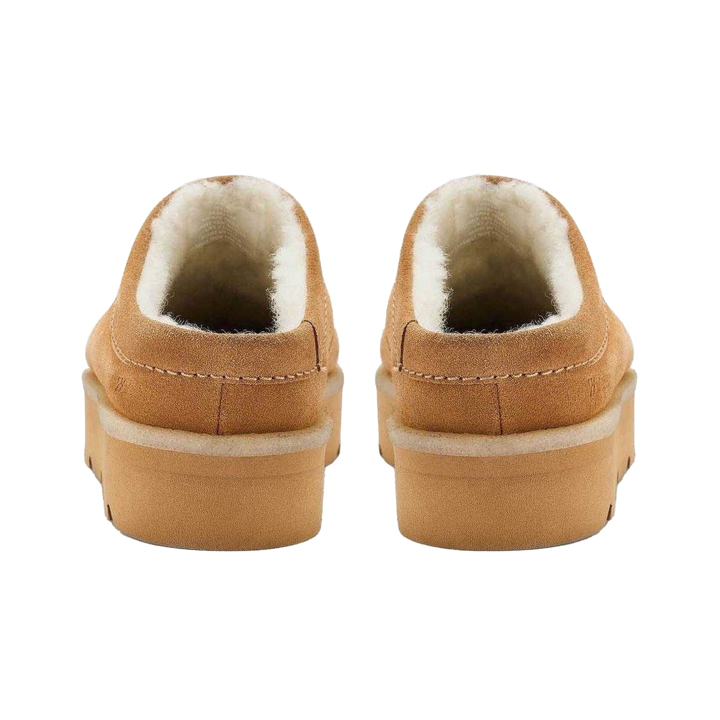 Brown - Back - Clarks Originals Womens-Ladies Meare Suede Chunky Flat Mules