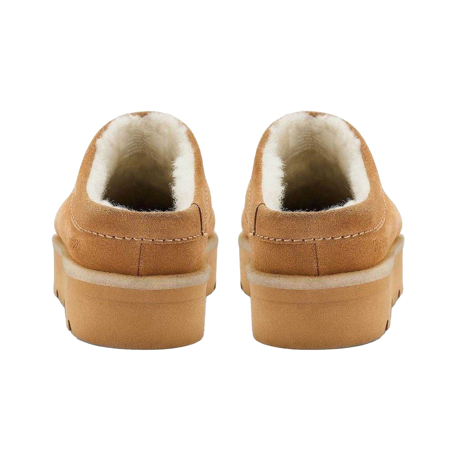 Brown - Back - Clarks Originals Womens-Ladies Meare Suede Chunky Flat Mules