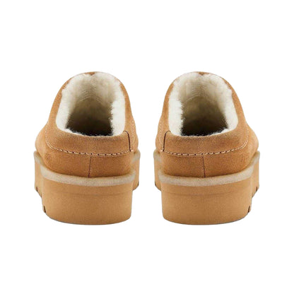 Brown - Back - Clarks Originals Womens-Ladies Meare Suede Chunky Flat Mules