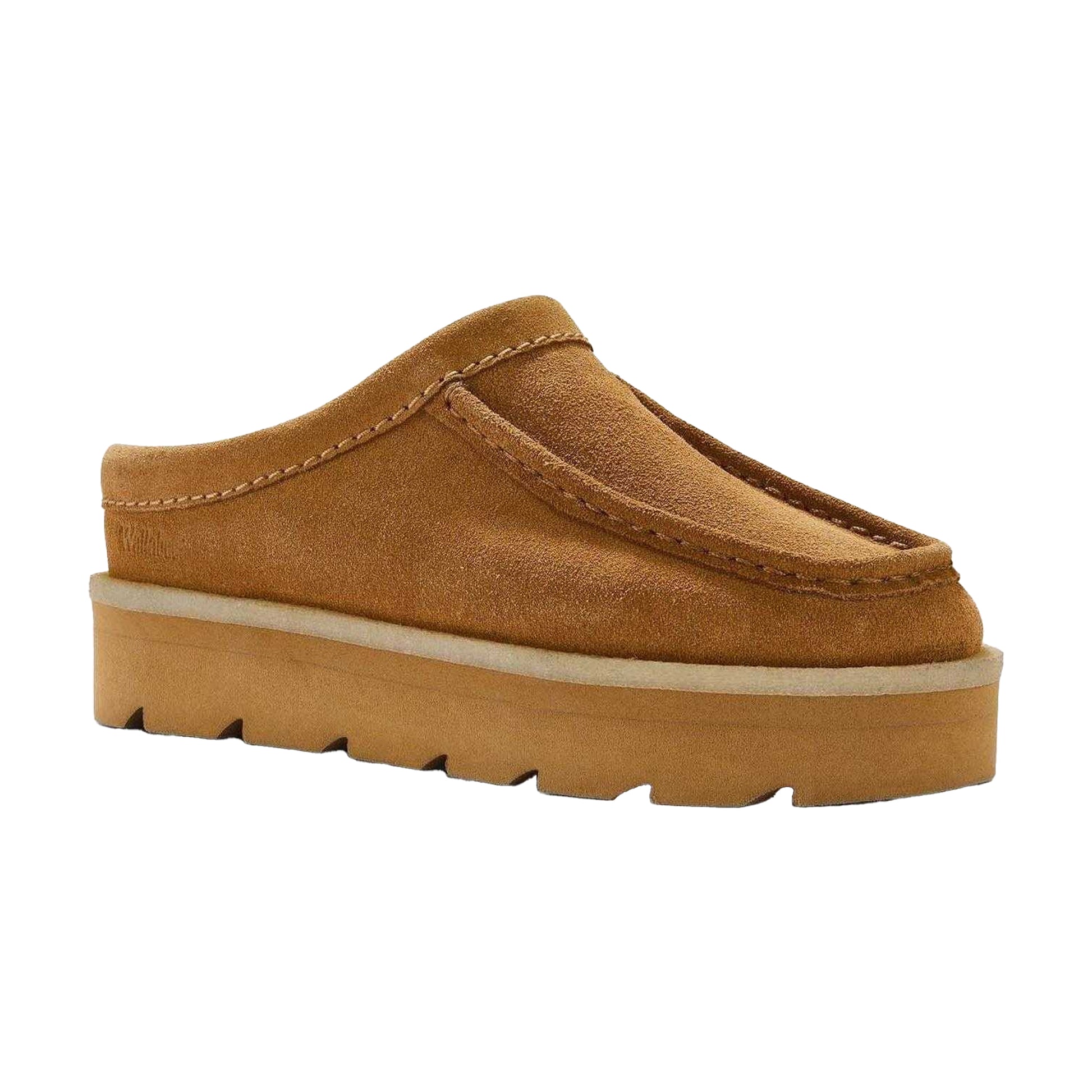 Brown - Pack Shot - Clarks Originals Womens-Ladies Meare Suede Chunky Flat Mules
