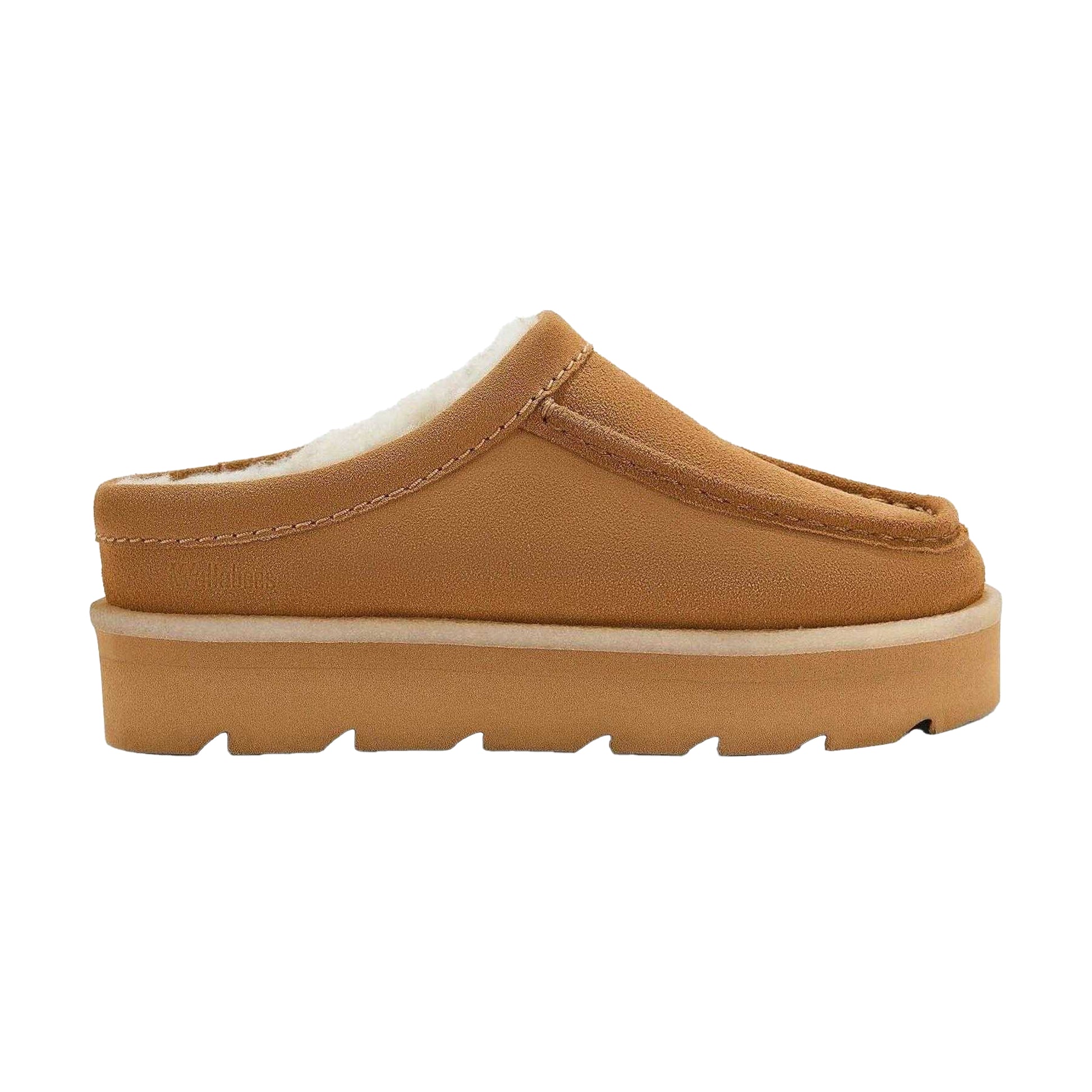 Brown - Front - Clarks Originals Womens-Ladies Meare Suede Chunky Flat Mules