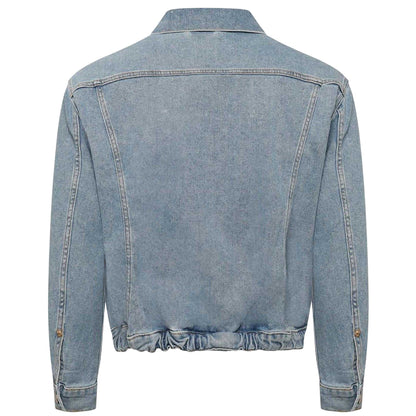 Blue - Back - Replay Womens-Ladies Point Collar Denim Jacket