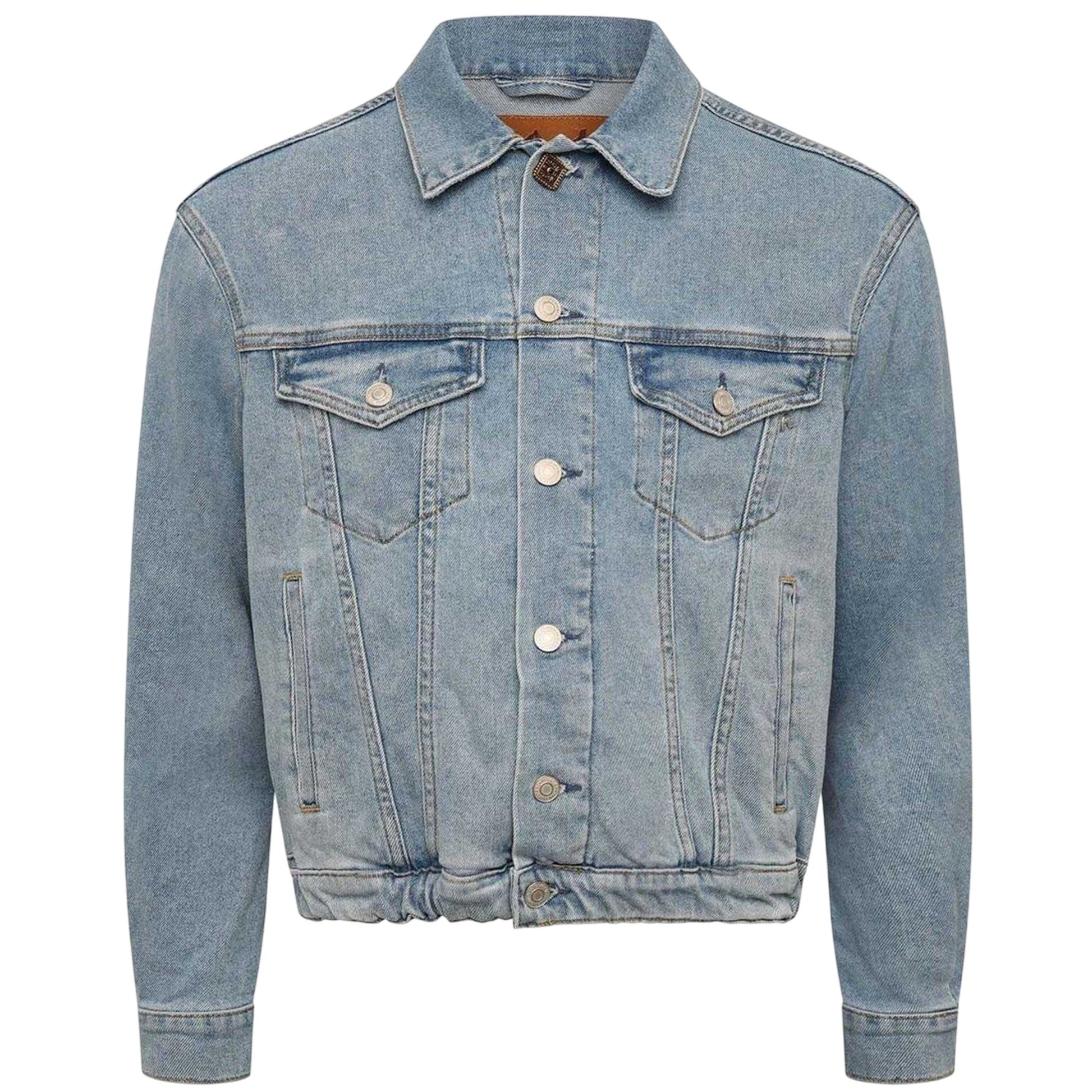 Blue - Front - Replay Womens-Ladies Point Collar Denim Jacket