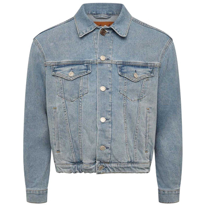 Blue - Front - Replay Womens-Ladies Point Collar Denim Jacket