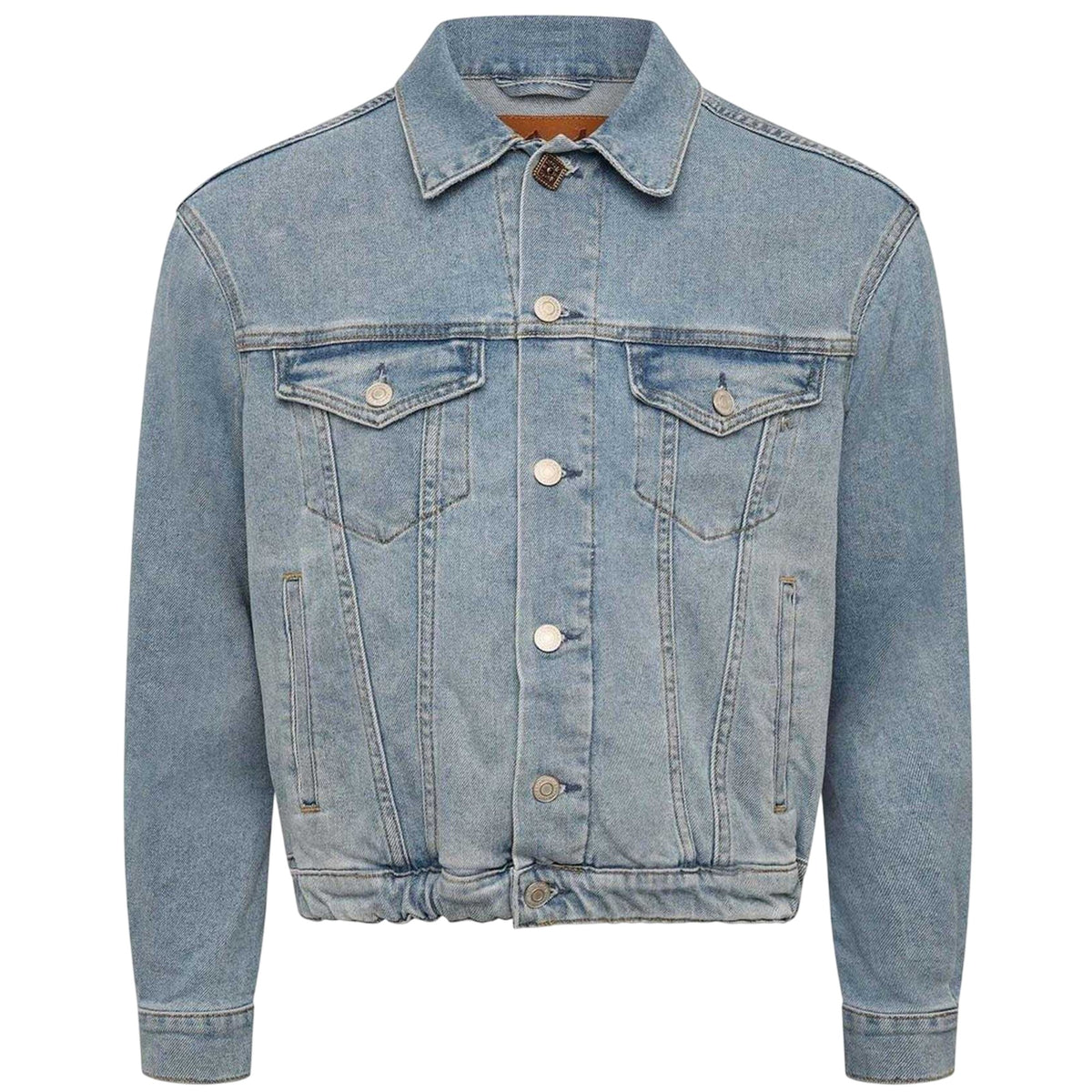 Blue - Front - Replay Womens-Ladies Point Collar Denim Jacket