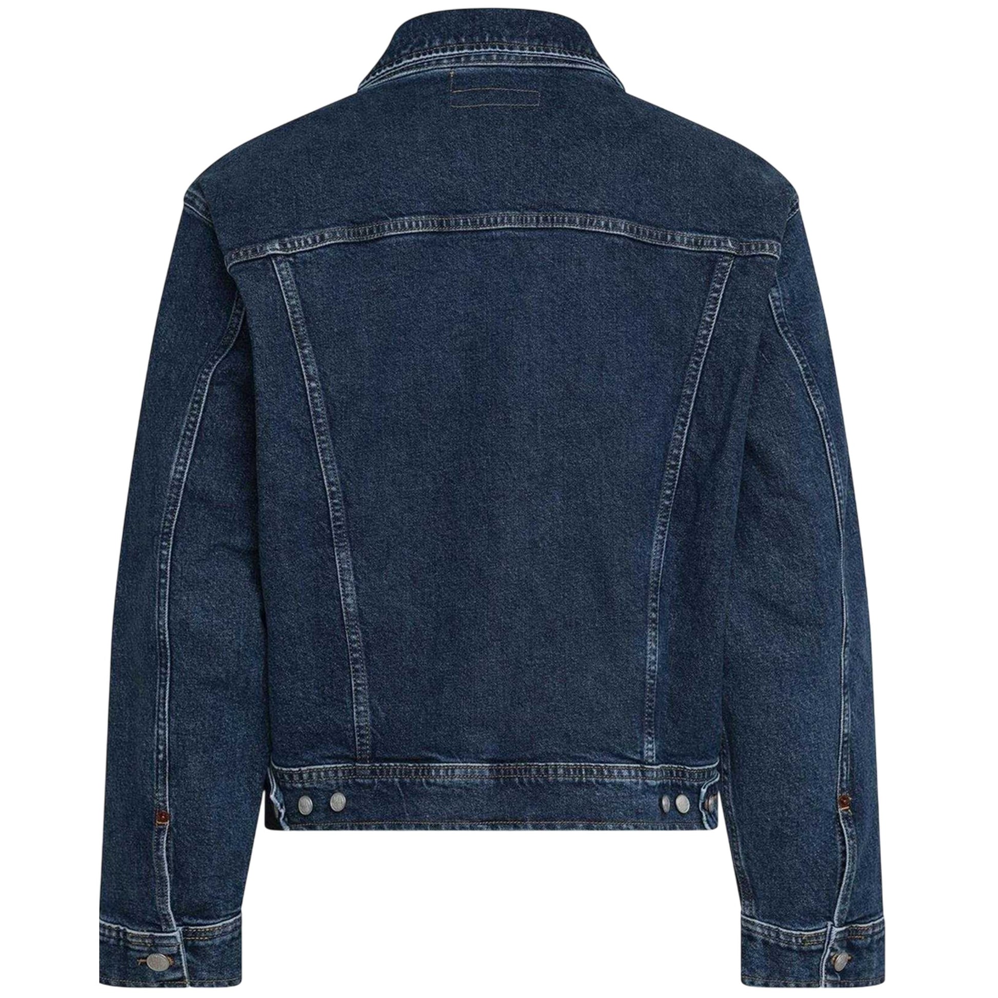 Blue - Back - Replay Mens Embroidered Logo Comfort Denim Jacket