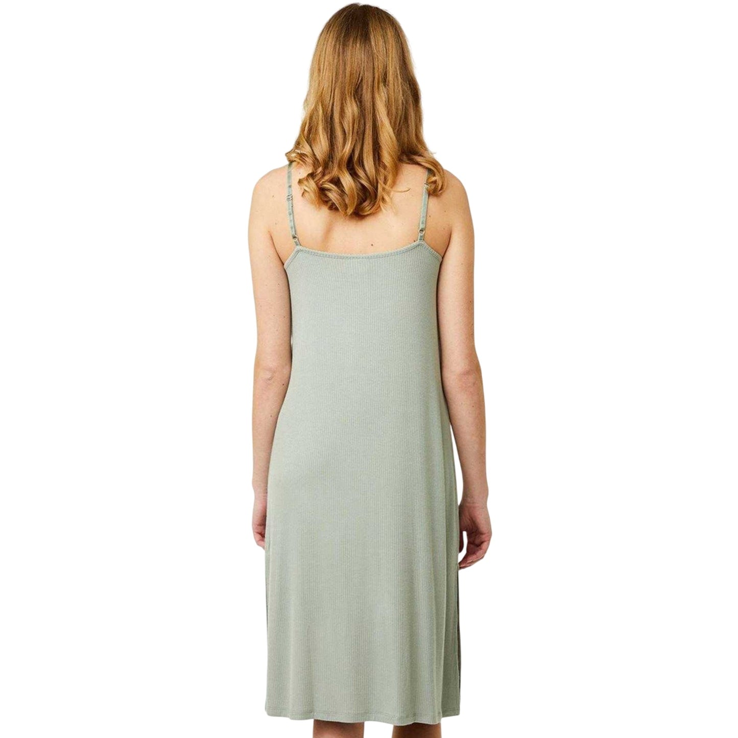 Iceberg Green - Pack Shot - CCDK Copenhagen Womens-Ladies Sally Ribbed Interlock Slip Dress