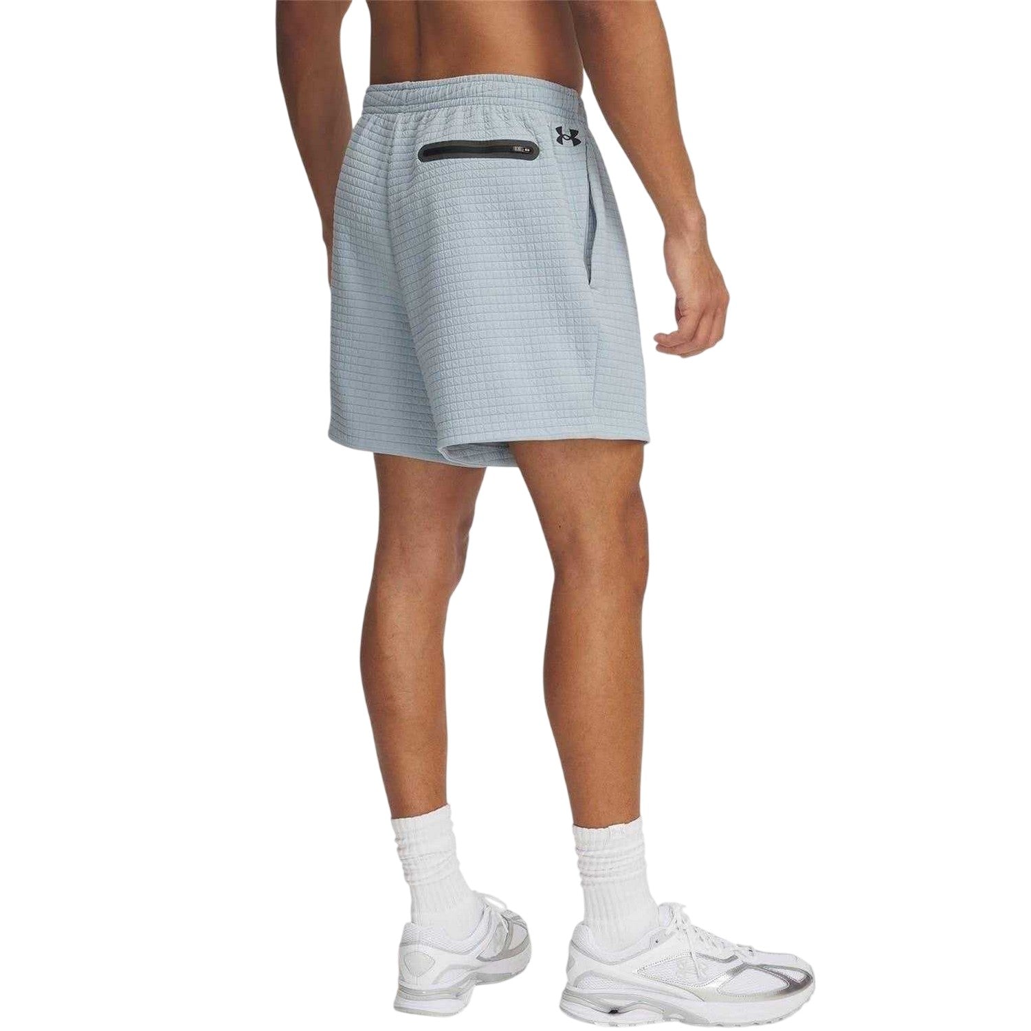 Blue - Back - Under Armour Mens Grid Sweat Shorts