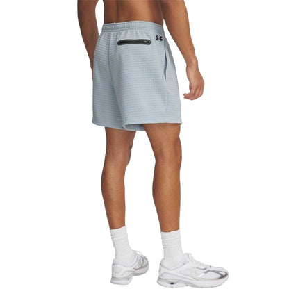 Blue - Back - Under Armour Mens Grid Sweat Shorts