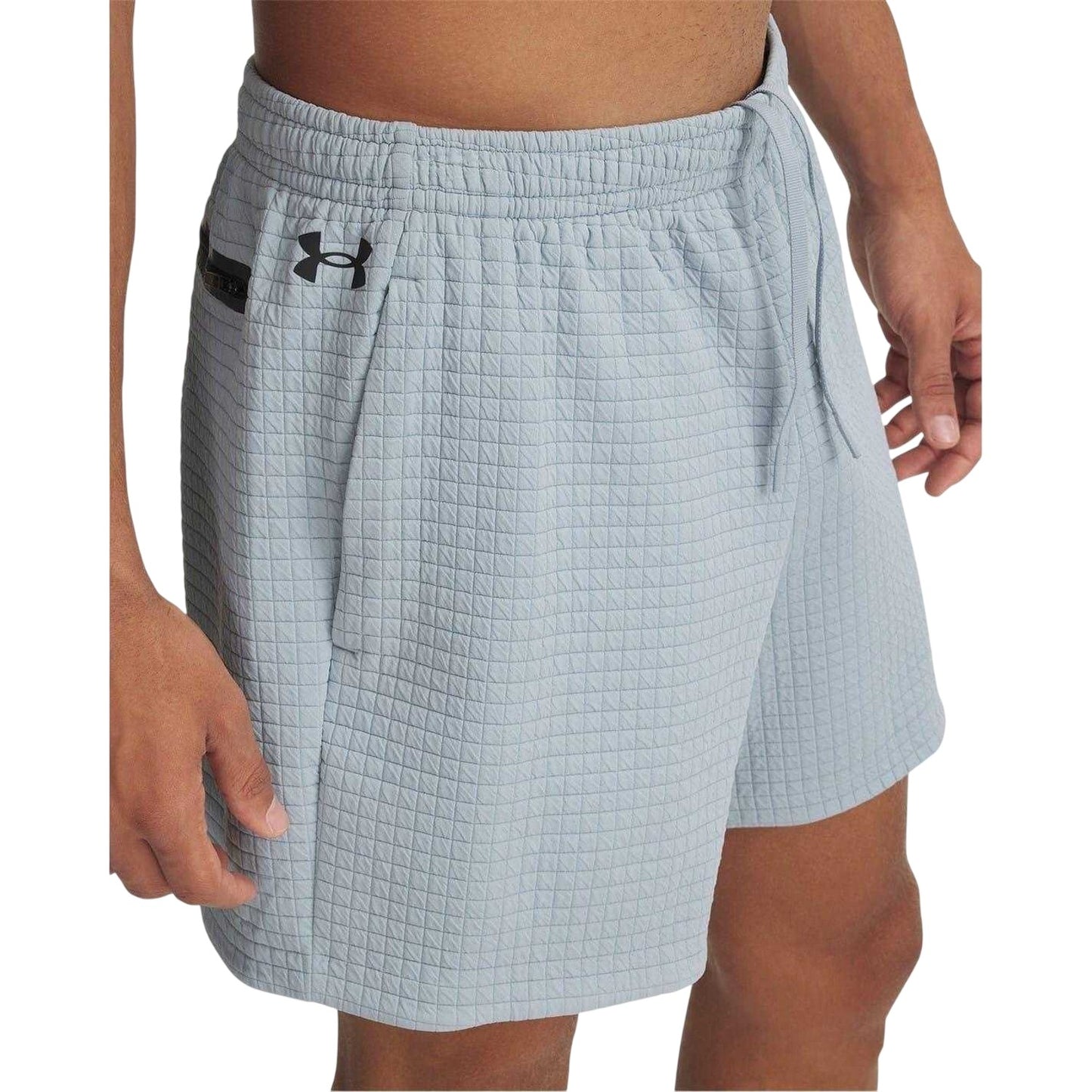 Blue - Side - Under Armour Mens Grid Sweat Shorts