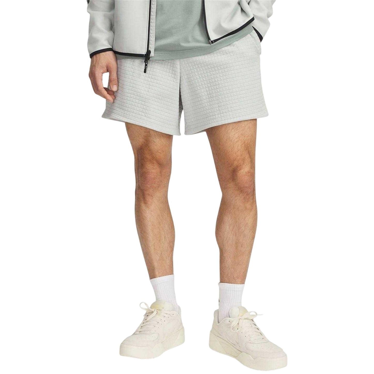 Green - Front - Under Armour Mens Grid Sweat Shorts
