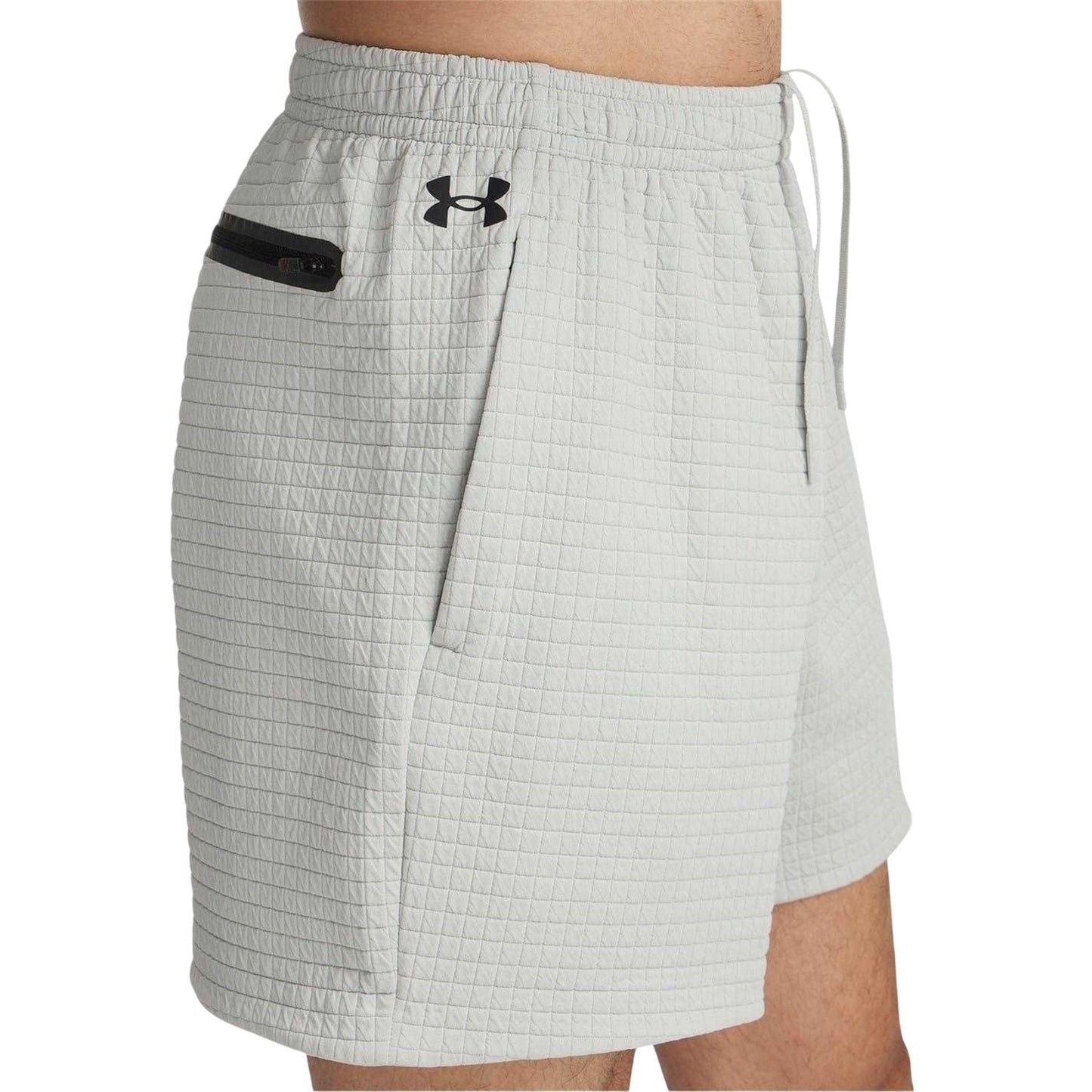 Green - Side - Under Armour Mens Grid Sweat Shorts