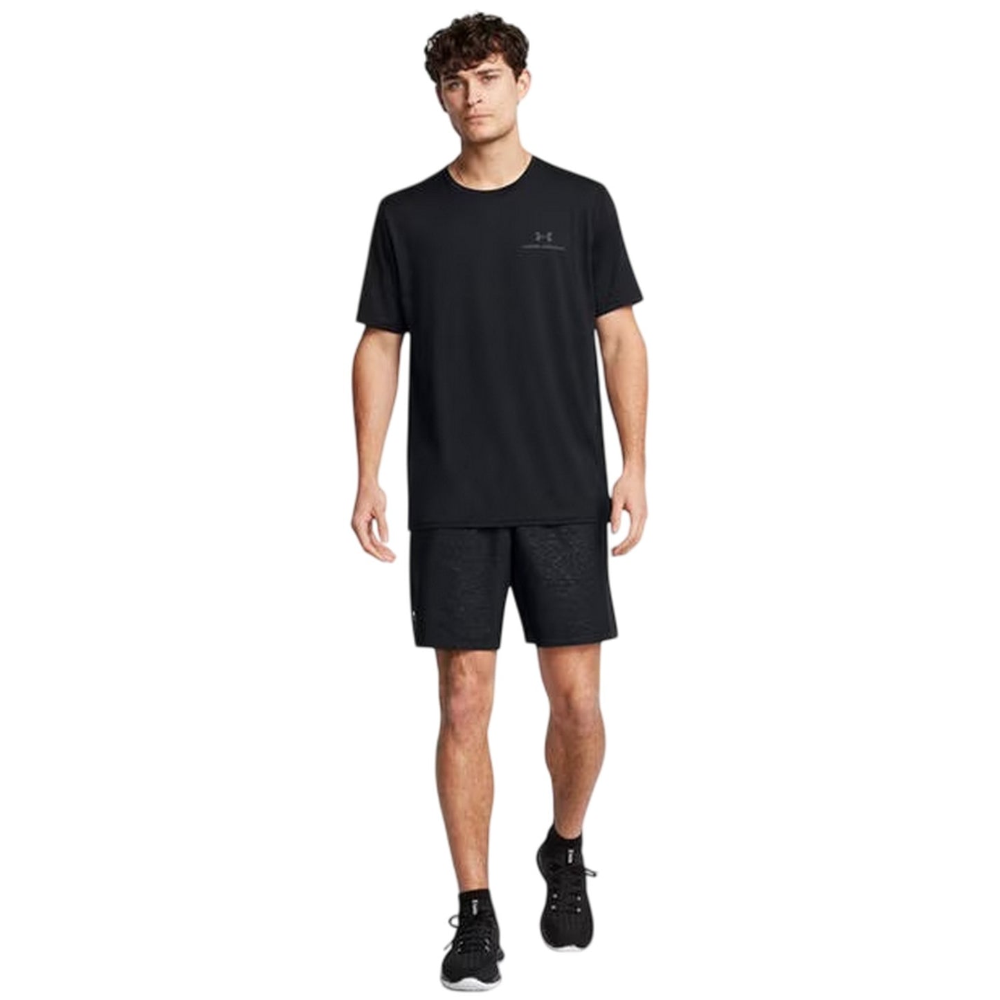 Black - Side - Under Armour Mens Elasticated Waist Loose Fit Shorts