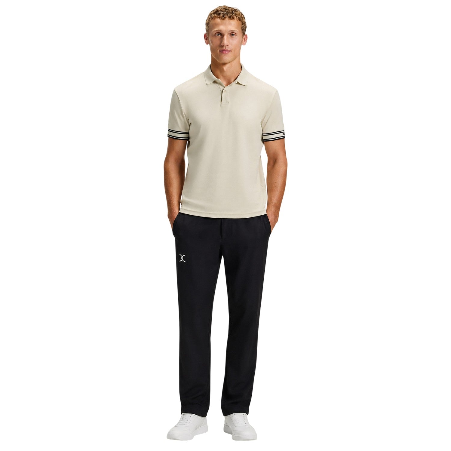 White - Lifestyle - Boss Mens Zone Sleek Polo Shirt