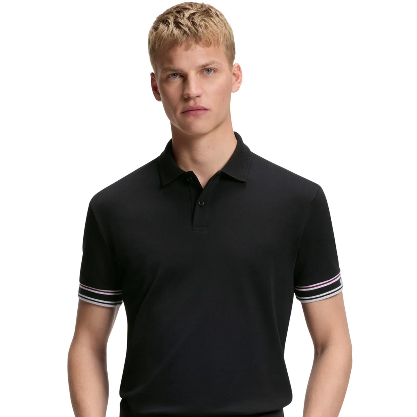 Black - Side - Boss Mens Zone Sleek Polo Shirt