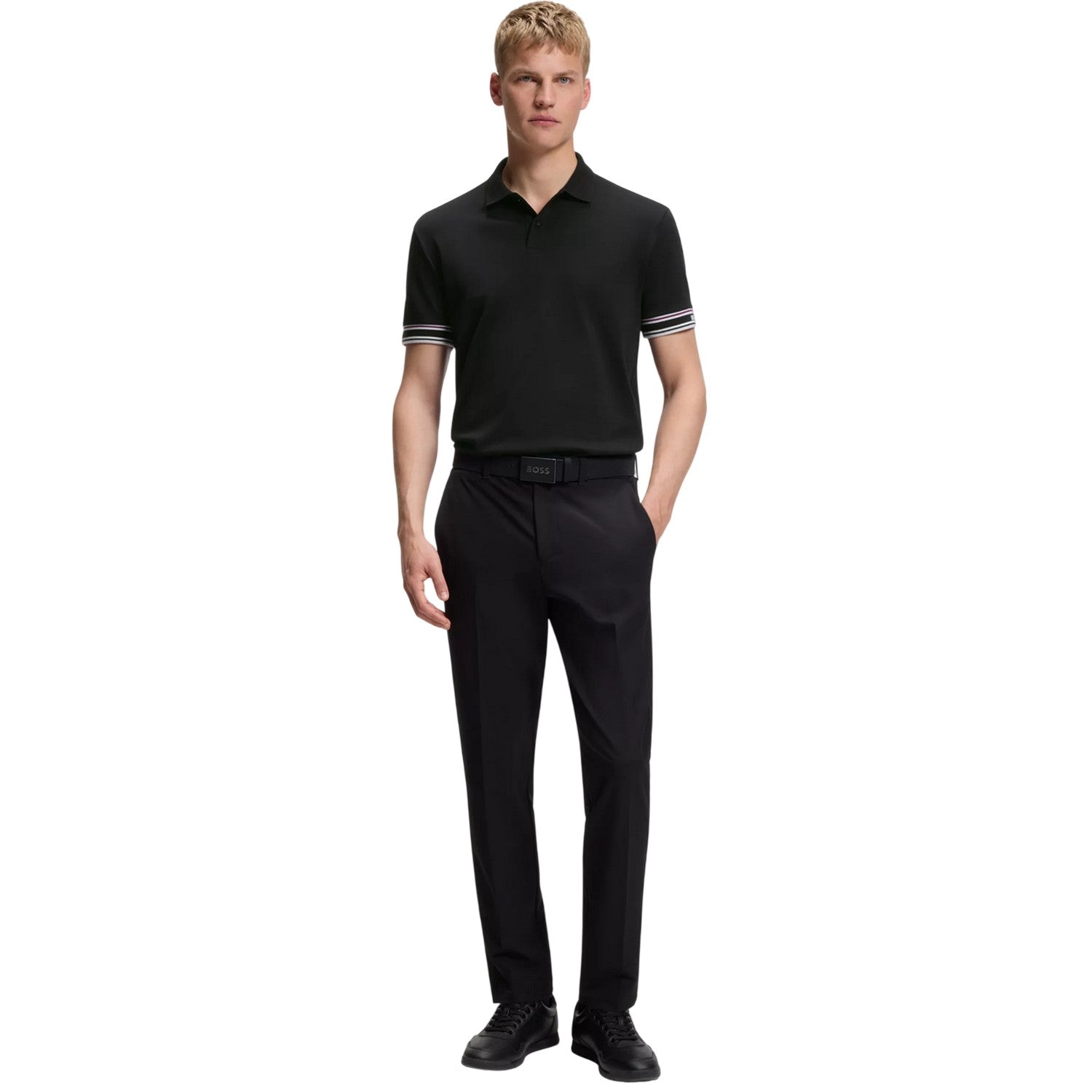 Black - Lifestyle - Boss Mens Zone Sleek Polo Shirt