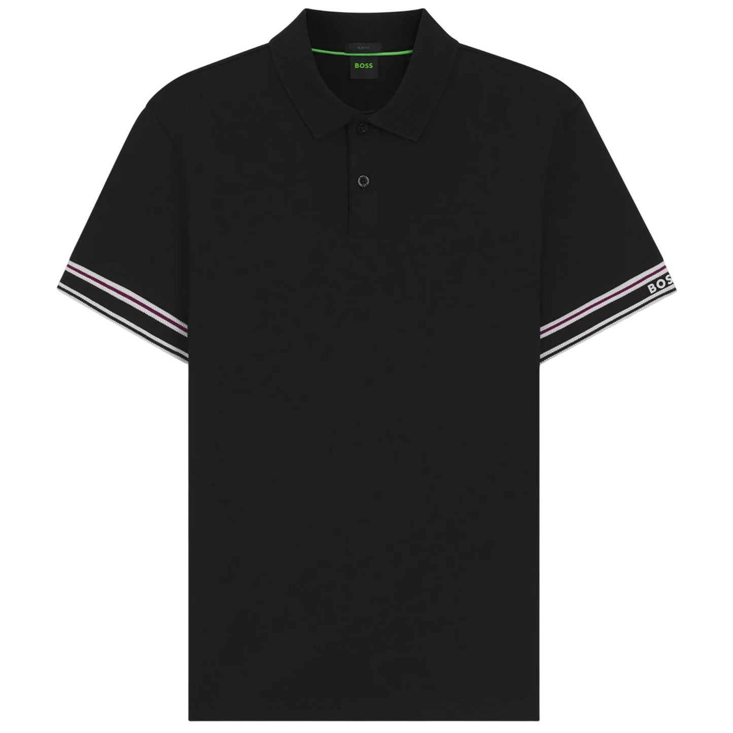 Black - Front - Boss Mens Zone Sleek Polo Shirt