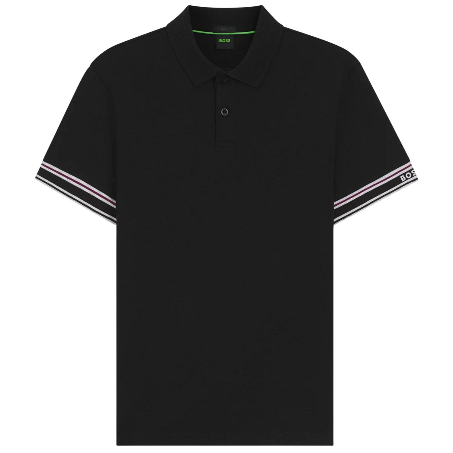 Black - Front - Boss Mens Zone Sleek Polo Shirt