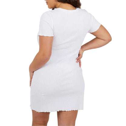 White - Back - Brave Soul Womens-Ladies Ribbed Mini Dress