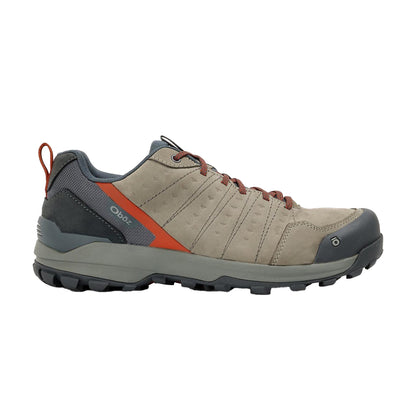 Steel - Front - Oboz Mens Sypes Leather Hiking Flat Hiking Boots