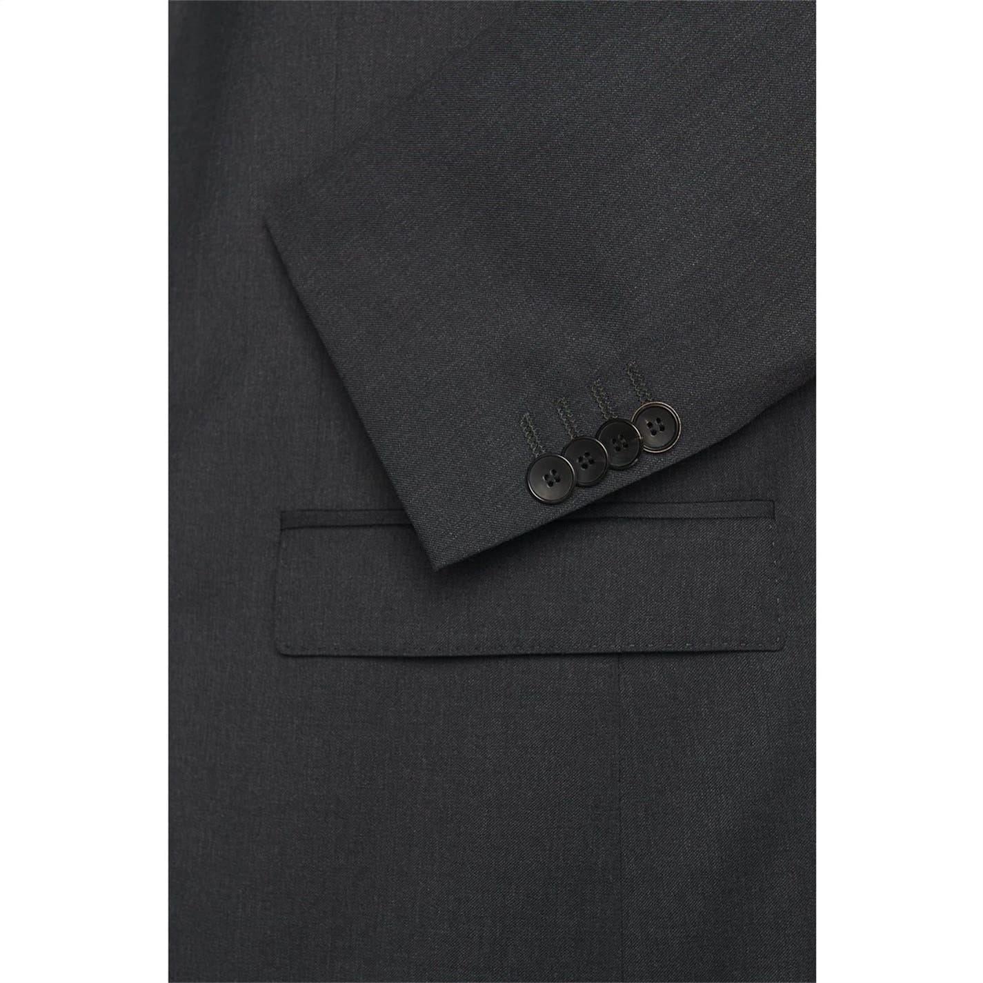 Dark Grey - Side - Boss Mens Ryan Cyl Wool Single-Breasted Slim Suit Jacket