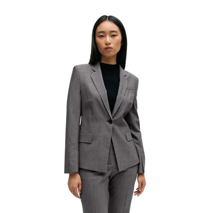 Grey - Side - Boss Womens-Ladies Notch Neck Suit Jacket