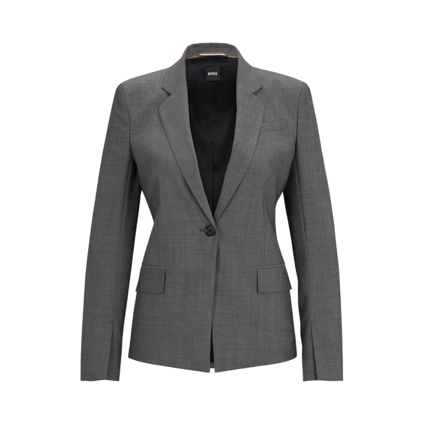 Grey - Front - Boss Womens-Ladies Notch Neck Suit Jacket