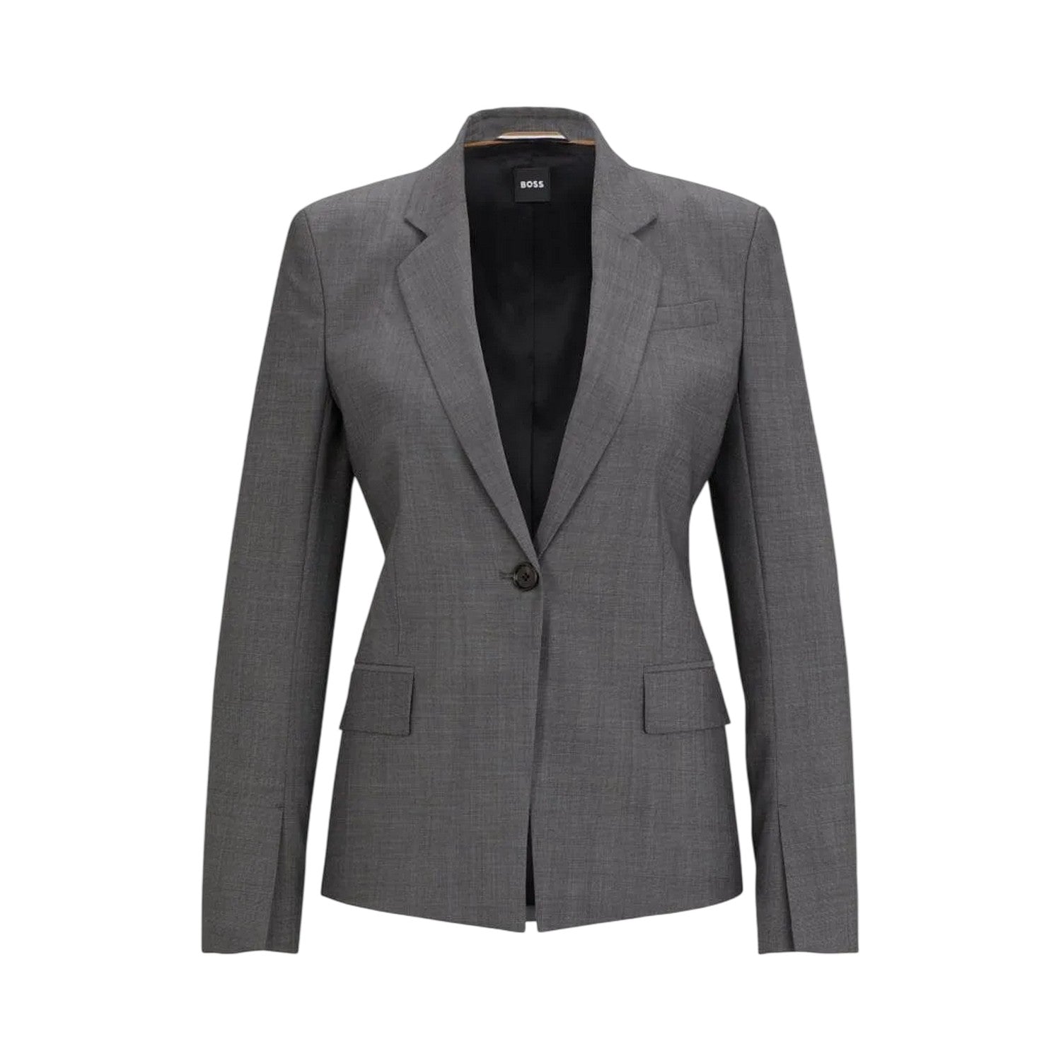 Grey - Front - Boss Womens-Ladies Notch Neck Suit Jacket