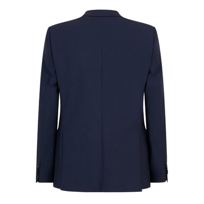 Blue - Back - Boss Mens Jeckson Patterned Single-Breasted Regular Blazer