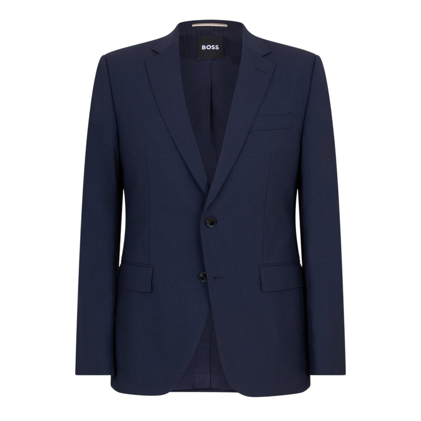 Blue - Front - Boss Mens Jeckson Patterned Single-Breasted Regular Blazer