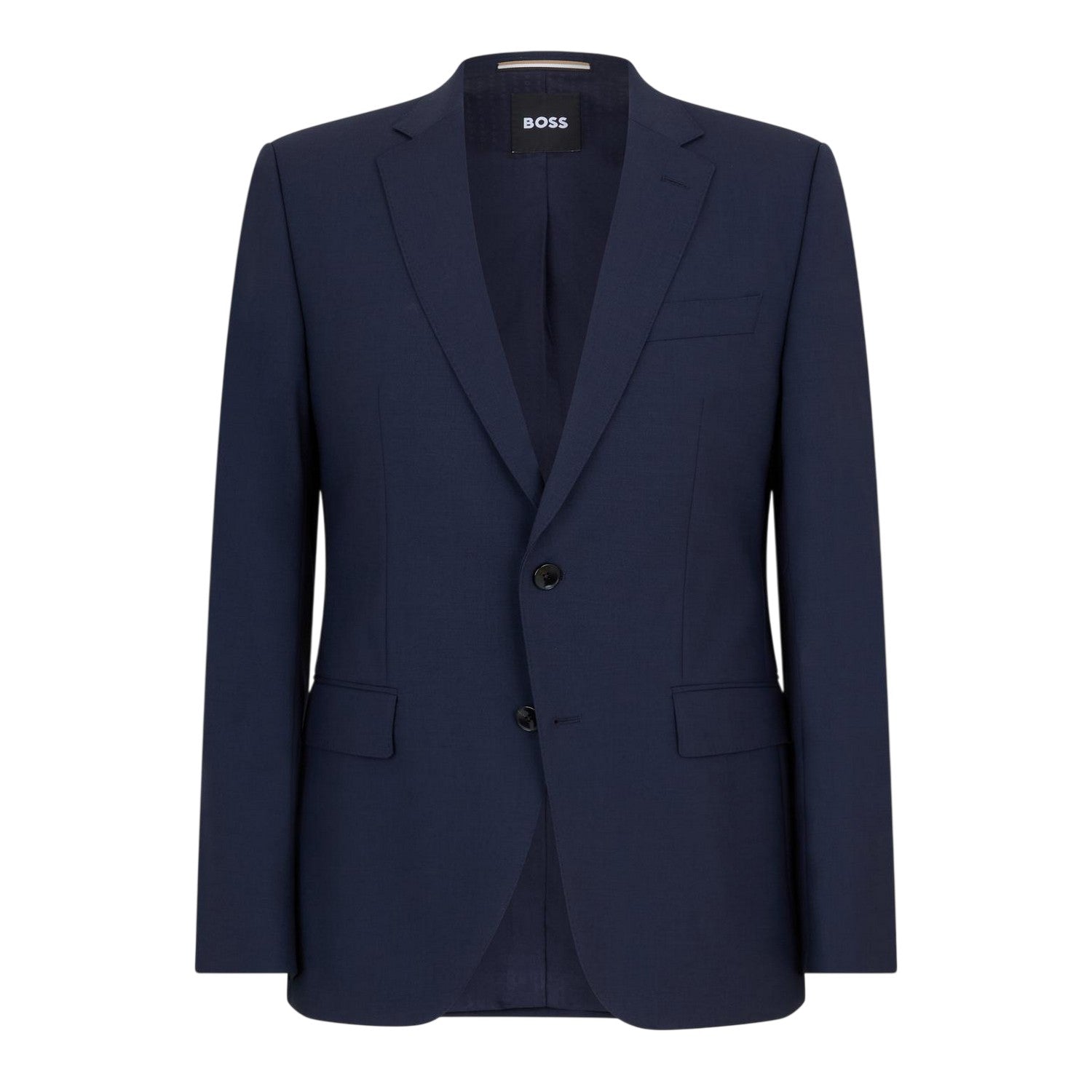 Blue - Front - Boss Mens Jeckson Patterned Single-Breasted Regular Blazer